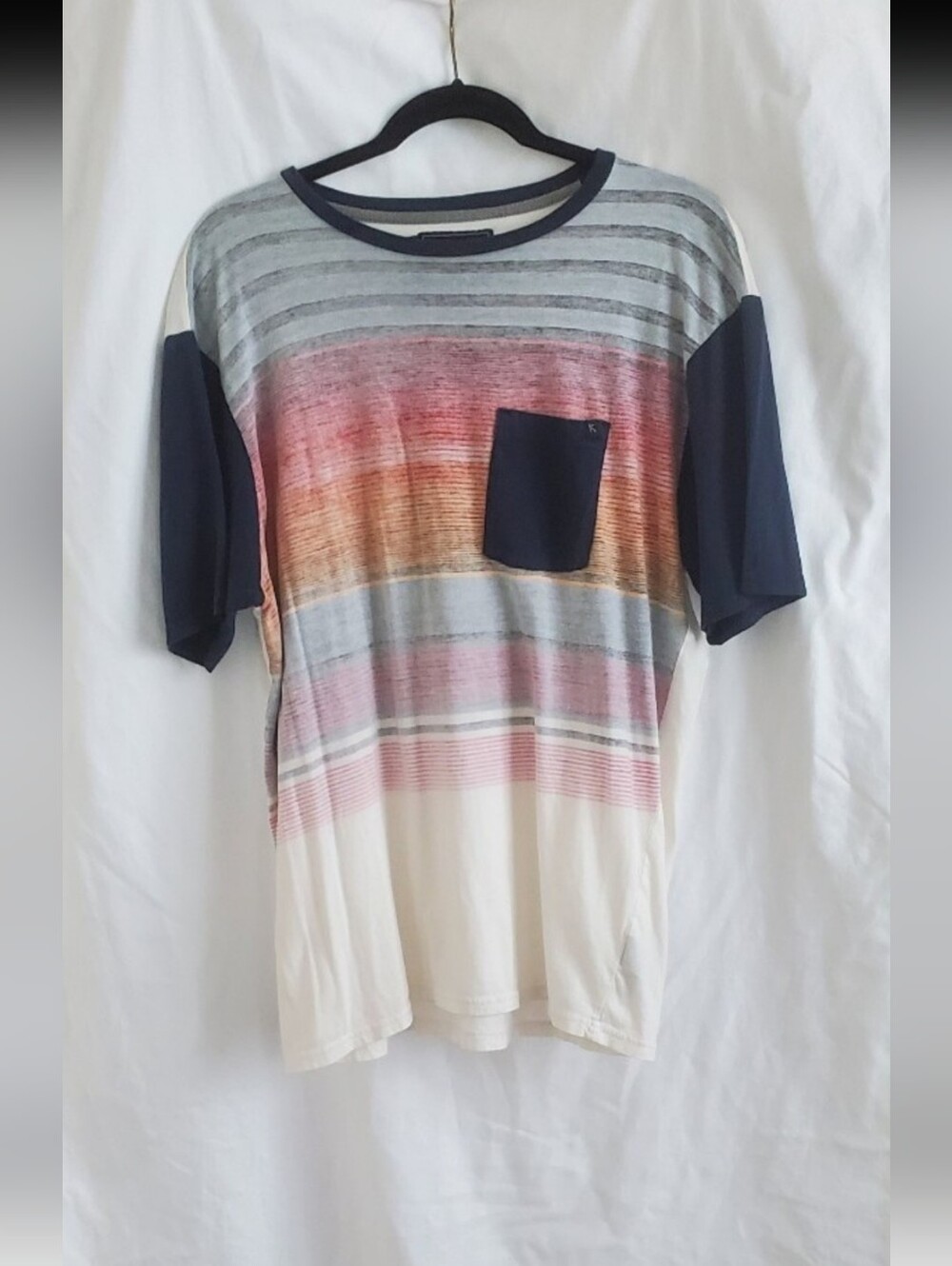 Lost Shirt Vintage T Shirt Tillys Multicolor Stripe T Shirt Men Casual Tee Navy - Picture 11 of 11